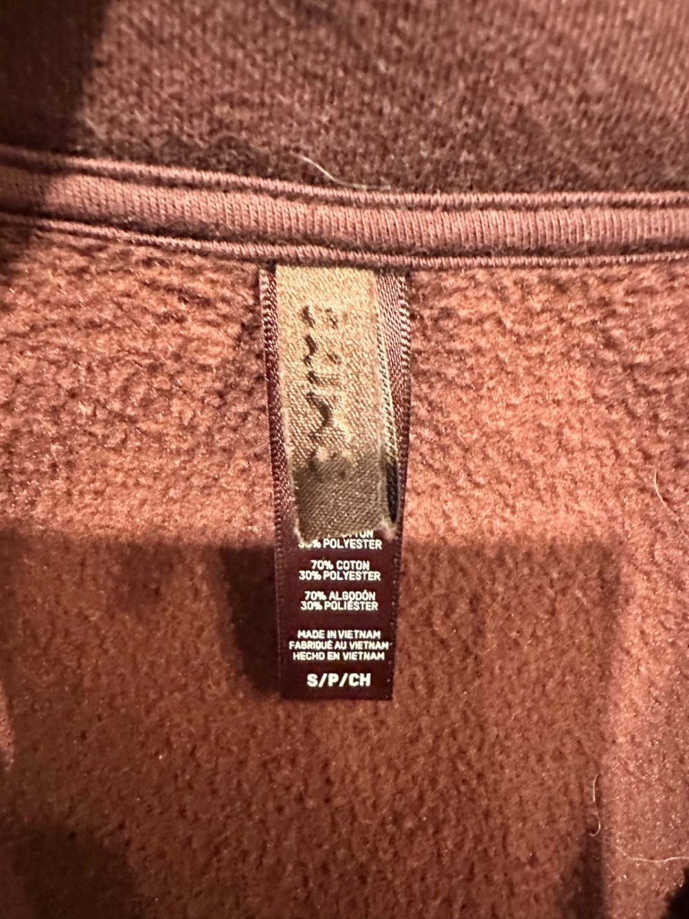 SKIMS Half-Zip Pullover Fleece In Oxford Blood Burgundy Red Size Small EUC - Picture 4 of 5